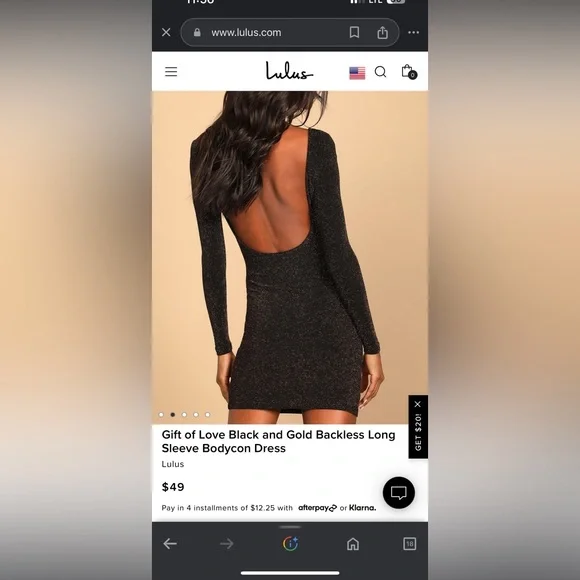 Lulus Backless Long Sleeve Mini Dress- NWOT - Picture 7 of 9